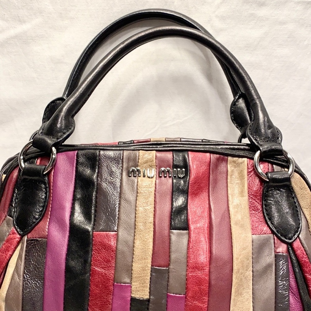 MIU MIU Amarena Nappa Patch Leather Satchel Bag - Picture 5 of 17